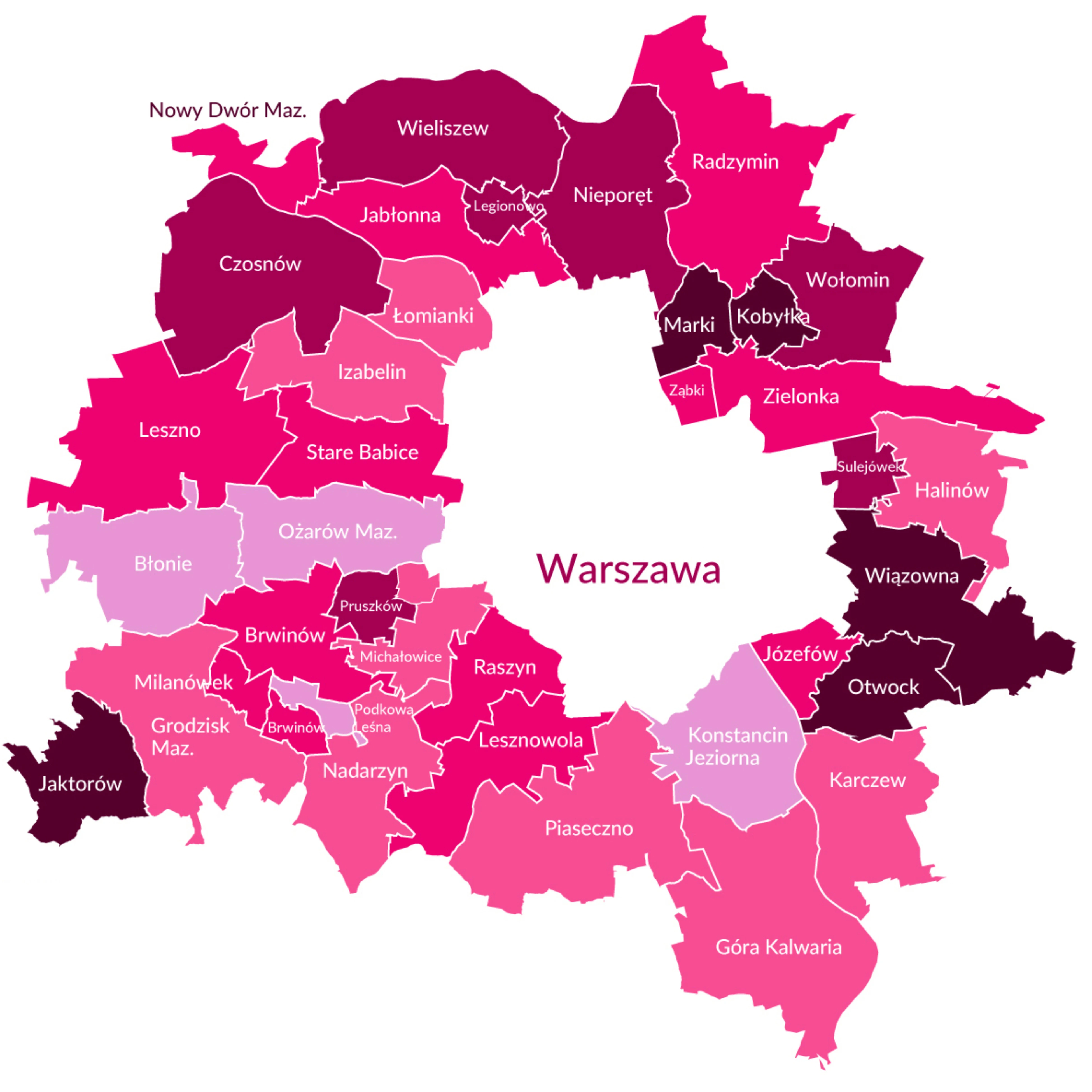 Mapa dostaw Dekorit Warszawa i okolice